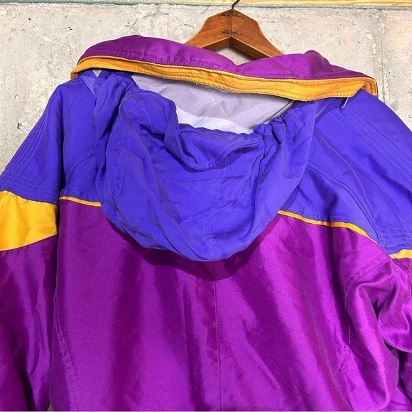 Vintage 90s north face gore Tex purple yellow elastic waist hooded coat large - Picture 7 of 11
